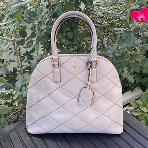 Tory Burch - Robinson Stitched Taupe Dome Satchel